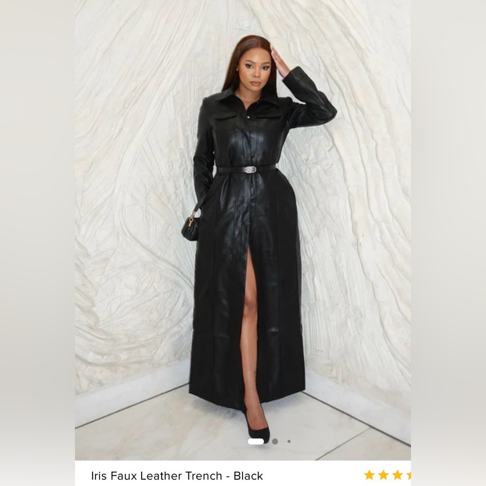 Iris Faux Leather Trench Coat
